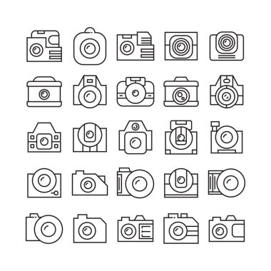 kameraların vektör illüstrasyonu, Set
