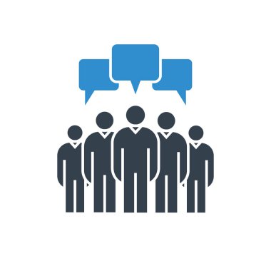 İş konsepti. Konuşma kabarcıkları ile iş adamlarının vektör Illustration