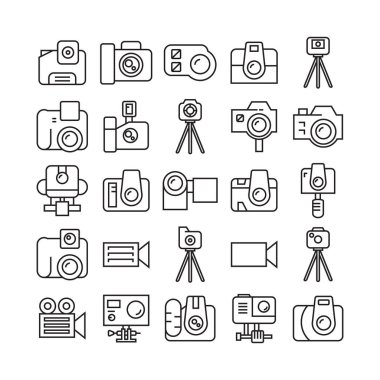 kameraların vektör illüstrasyonu, Set