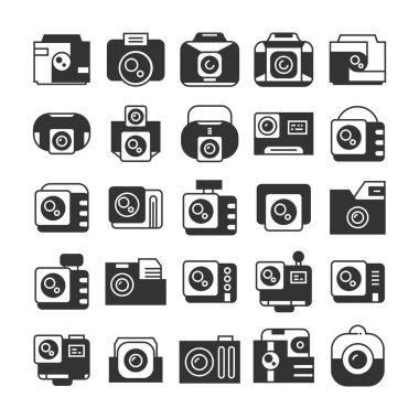 kameraların vektör illüstrasyonu, Set