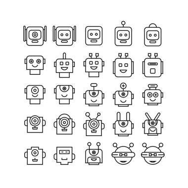 robot simgelerinin vektör illüstrasyonu