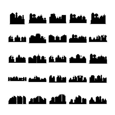 cityscape simgelerinin vektör illüstrasyonu
