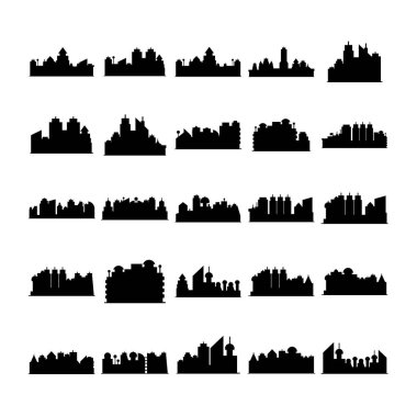 cityscape simgelerinin vektör illüstrasyonu