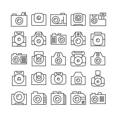 kameraların vektör illüstrasyonu, Set