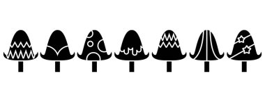 siyah Noel ağaçlarının vektör illüstrasyon 