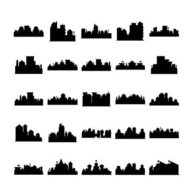 cityscape simgelerinin vektör illüstrasyonu