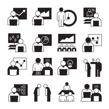 İş tema simgeler vektör çizim