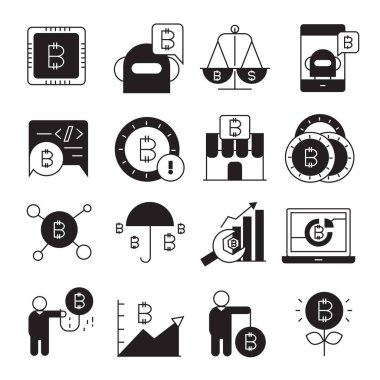 İş tema simgeler vektör çizim