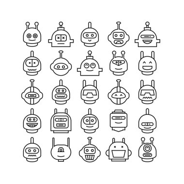 robot simgelerinin vektör illüstrasyonu