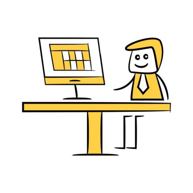 çalışan işadamı vektör illüstrasyon