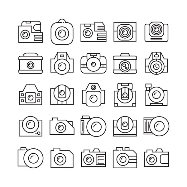 Ilustração Vetorial Câmeras Conjunto — Vetor de Stock