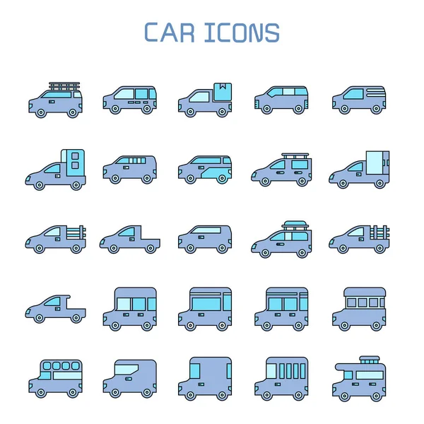 Vector Ilustración Iconos Automóviles — Vector de stock