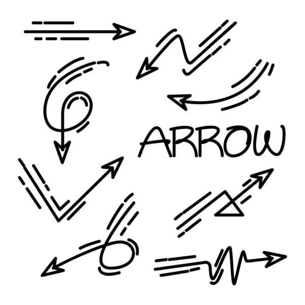 Ilustración Vectorial Iconos Flecha Establecidos — Vector de stock
