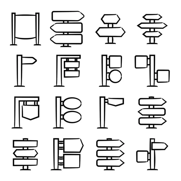 Illustration Vectorielle Signes Icônes Ensemble — Image vectorielle