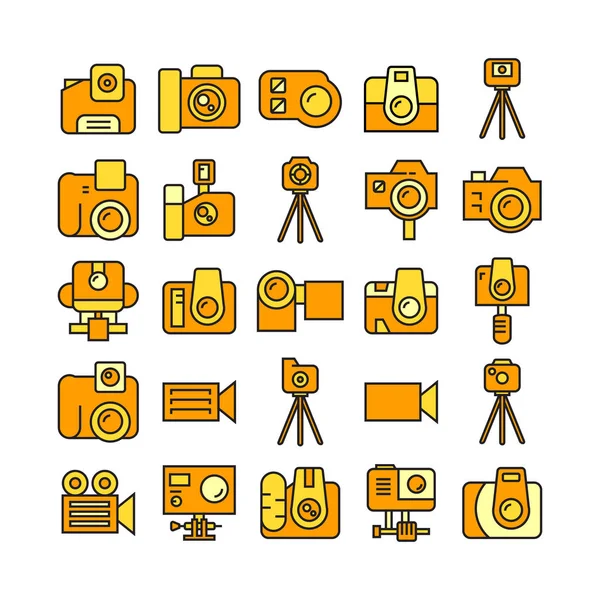 Vector Illustratie Van Camera Set — Stockvector