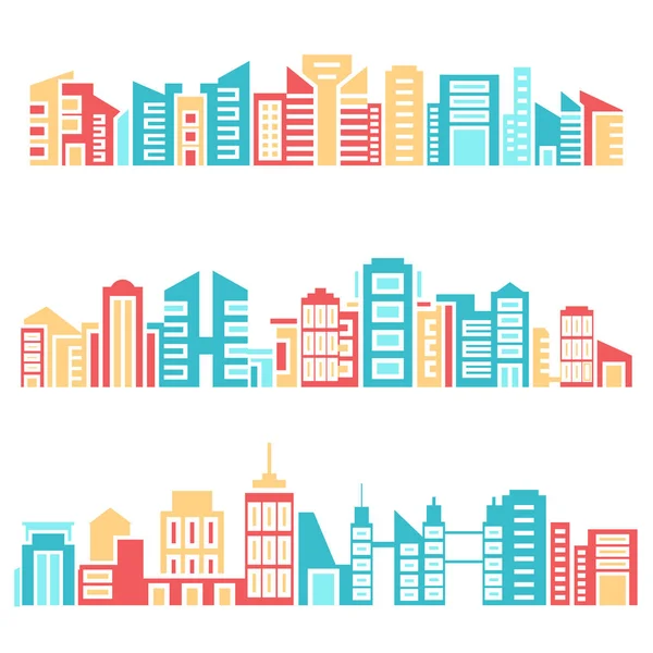 Vector Illustration Modern Buildings Silhouettes — Stock Vector