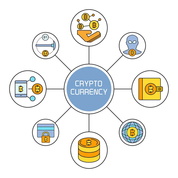 kripto para biriminin vektör illüstrasyonu
