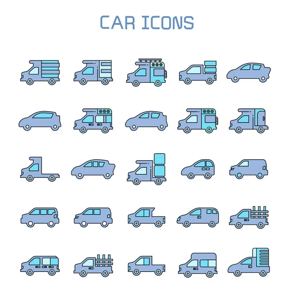 Vetor Ilustração Ícones Carro — Vetor de Stock