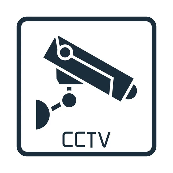 Vector Illustration Cctv Warning Sign — Stock Vector