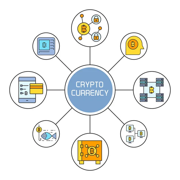 kripto para biriminin vektör illüstrasyonu
