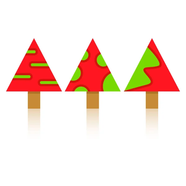 Vector Ilustración Árboles Navidad Tarjeta — Vector de stock