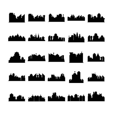 cityscape simgelerinin vektör illüstrasyonu