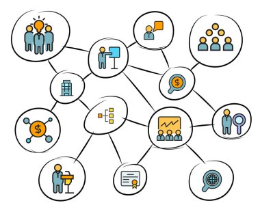 iş simgelerinin vektör illüstrasyonu 