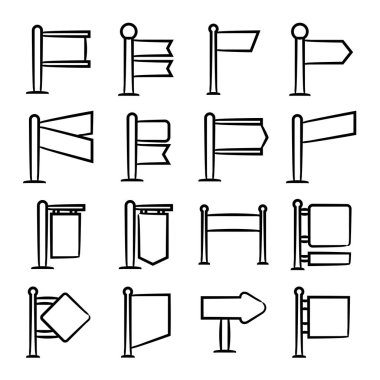 işaret simgeleri kümesi illüstrasyon seti