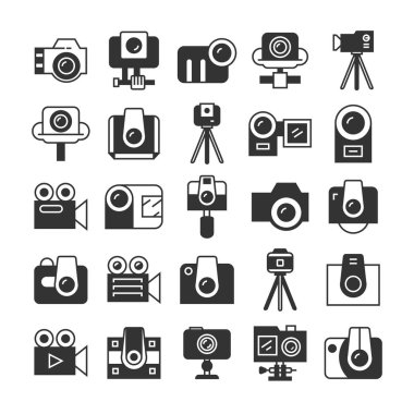 kameraların vektör illüstrasyonu, Set