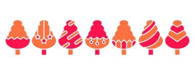 kırmızı noel ağaçlarıvektör illüstrasyon 