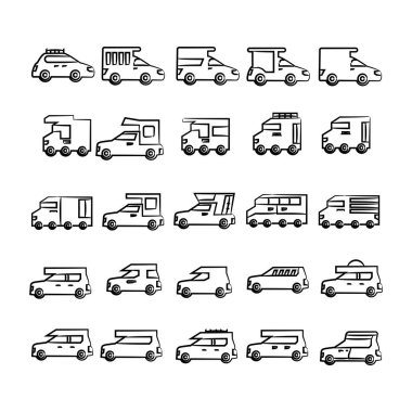 araba simgelerinin vektör illüstrasyonu