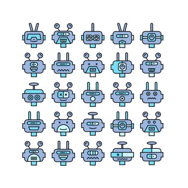 robot simgelerinin vektör illüstrasyonu