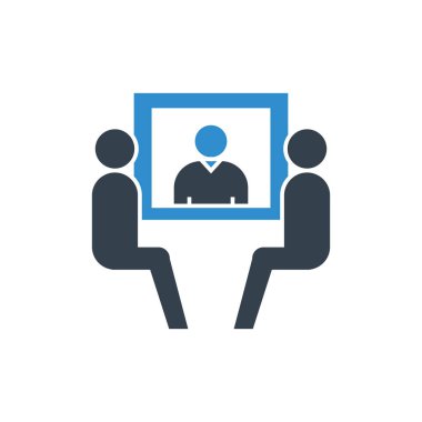 İş konsepti. Video görüşmesi vektör Illustration