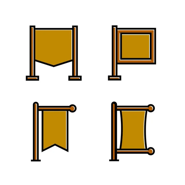 Vector Ilustración Signos Conjunto Iconos — Archivo Imágenes Vectoriales