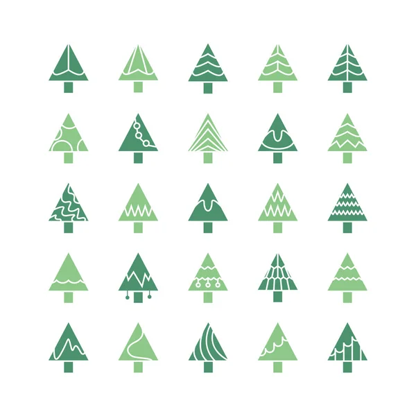 Illustration Vectorielle Des Arbres Noël Carte — Image vectorielle