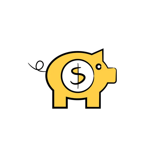 Geschäftskonzept Vektorillustration Des Sparschweins — Stockvektor