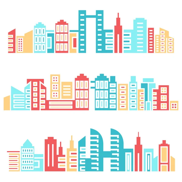 Vector Illustration Modern Buildings Silhouettes — Stock Vector