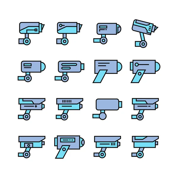 Ilustración Vectorial Iconos Cámara — Archivo Imágenes Vectoriales