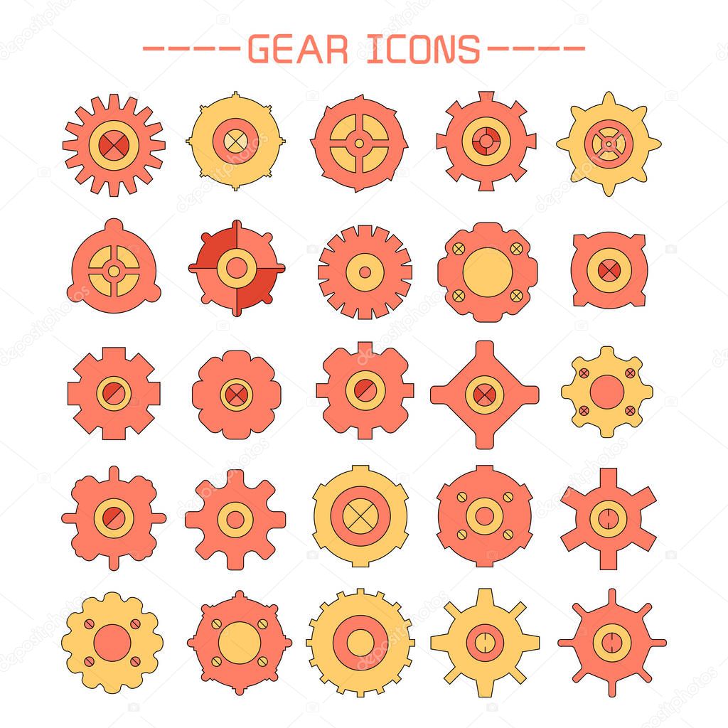 vector illustration of different shapes icons set