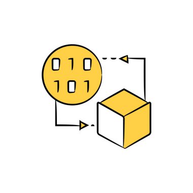 blok zinciri ve ağ konsepti için küp ve ikili kod