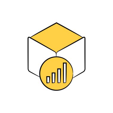 Blok zincir teknolojisi konsepti için küp ve bar grafiği