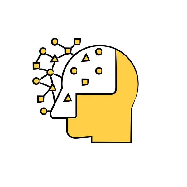 人間の頭と機械学習の概念の点を — ストックベクタ