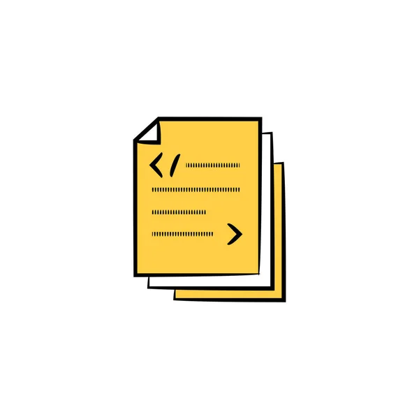 Кодирование Файла Документа Желтая Тема Дизайна — стоковый вектор