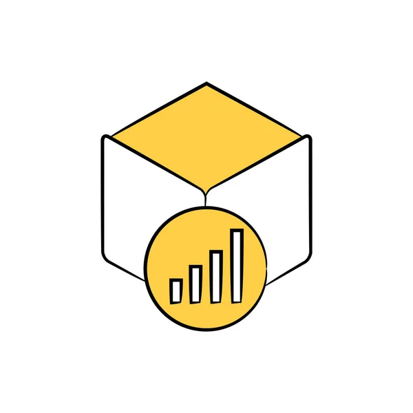 Cubo Grafico Barre Concetto Tecnologia Catena Blocchi — Vettoriale Stock