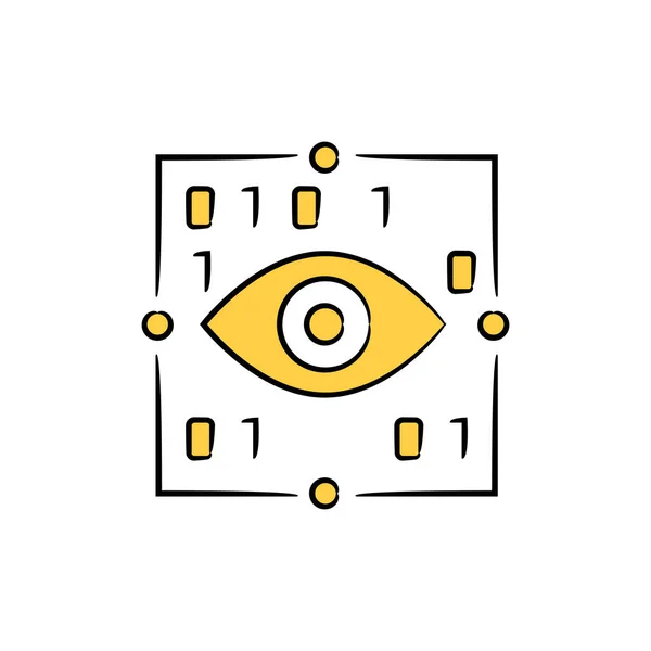 Eye Sensor Binary Number Icon — Stock Vector