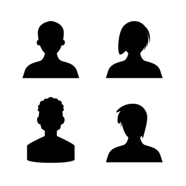 İnsan avatar simgeleri siluet temasını ayarlar
