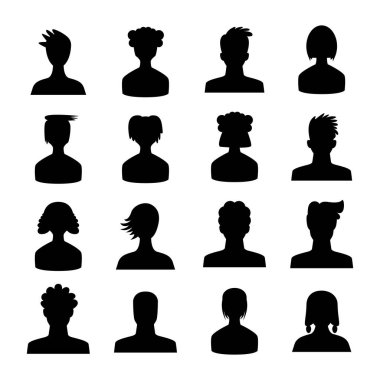 İnsan avatar simgeleri siluet temasını ayarlar