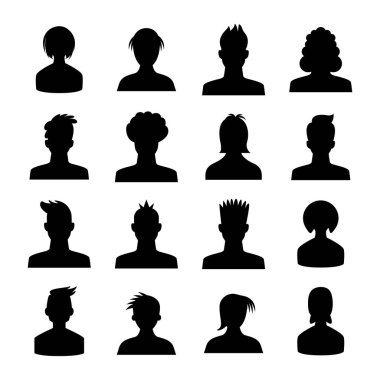 İnsan avatar simgeleri siluet temasını ayarlar