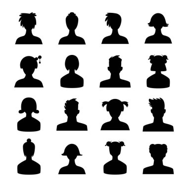 İnsan avatar simgeleri siluet temasını ayarlar