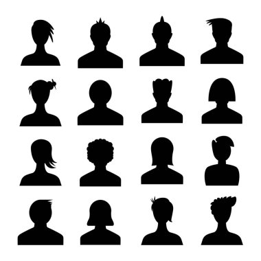 İnsan avatar simgeleri siluet temasını ayarlar